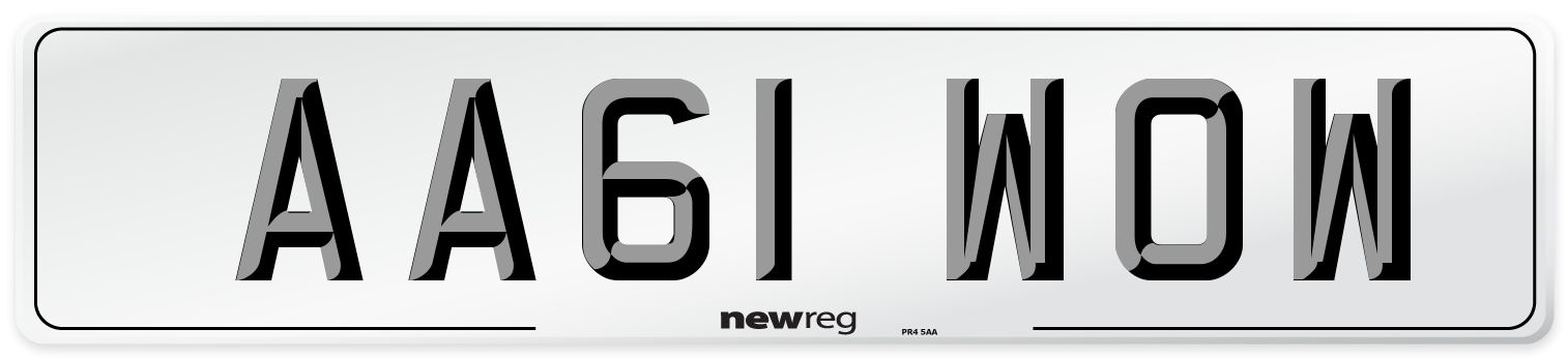 AA61 WOW Number Plate from New Reg
